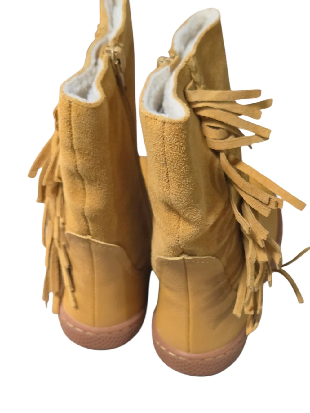 NWT Livie & Luca Sonoma girls Butterscotch Mustard Suede Fringe Boots 11 youth
